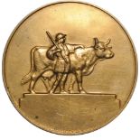 Medal N.D., Signed by Stanescu, gilt Bronze (60 mm, 78.9 g). XF