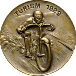 Named medal 1929 to St. Radulescu, silvered Bronze (50mm, 52.01 g). Rare and very attractive! R! XF