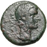 Bust of Claudius right / Four grain-ears bundled together. RPC I 3034. F-VF
