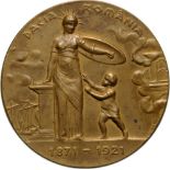 Medal 1921, signed Weinberger, Bronze (60 mm, 85.86 g). XF R!