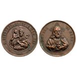 Bronze (46 mm), obverse with portrait of the Saint holding Jesus as child, reverse with bust of