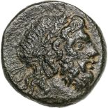 Head of Zeus right / Eagle standing on thunderbolt. SNG BM Black Sea 1562. VF