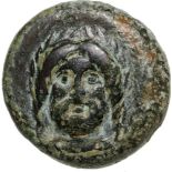 Head of Zeus facing / Pellet in wreath. SNG Cop. 27. RR! VF+/F