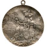 Uniface medal 1922, signed by C. Kristescu, original suspension loop, silvered Metal (35 mm, 2.07