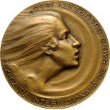 Named medal 1929 to D. Dobrescu, Mayor of Bucharest, Bronze (50 mm, 59.05). R! UNC-