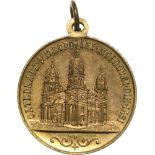Medal 1887, original suspension loop, Bronze gilt (27 mm, 12.35 g). XF