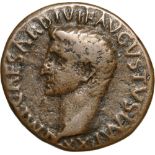 IMP CAESAR DIVI F AVGVSTVS IMP XX Bust left / PONTIF MAXIM TRIBVN POT XXXIIII around S-C. RIC 471.