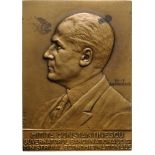 Uniface plaquette 1939, signed by G. Stanescu, Bronze (64x90 mm, 175.68 g). RR! XF