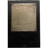 Uniface plaquette 1934 mounted on a wooden support (52x80 mm). XF
