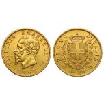 Vittorio Emanuele II (1861-1878). 20 Lire 1861 Torino. Gold (6.41g). KM 146.1. VF+