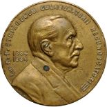 Medal 1934, signed by G. Stanescu, Bronze (59 mm, 84.42 g). XF (stain)