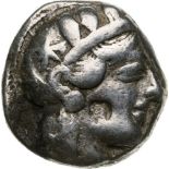 Head of Athena right / Owl standing right. SNG Cop. 31. VF, bankers mark on obverse, test cuts and