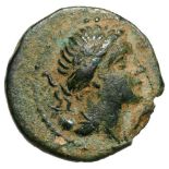 Head of Artemis right / Nike walking left. SNG v. Aulock 4662. RR! VF+