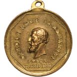 Medal 1898, signed by Carniol Fiul, original suspension loop, Copper gilt (25 mm, 7.77 g). R! XF+