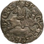 Horseman to right / ermine to right. CNI XXVIII, 25. VF-XF, dark old patina