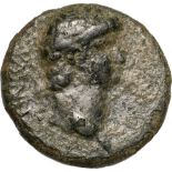 Bust of Nero right / Dikaiosyne standing left. RPC I, 3209. VF