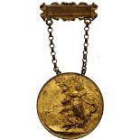 Named medal 1891 to D.Dumitru, original suspension device, Bronze (40 mm, 32.14 g). VF