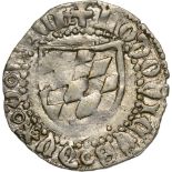 Coat of arms / virgin seated facing. Biaggi 193. VF