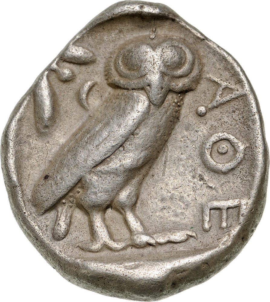 Head of Athena right / Owl standing right. SNG Cop. 31. VF+, rough surfaces - Image 2 of 2