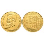 Head left of Theodor Herzl / 12 symbols of Israel's history. Rand: (0,900) and sign. VF