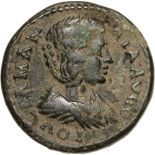 Bust of Julia Mamaea right / Horse to right. Bellinger A355. VF+