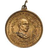 Medal 1905, Inauguration of the statue of Vasile Alecsandri in Iasi, signed F. Saraga, gilt