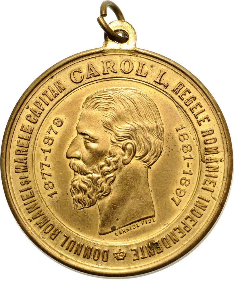 Medal 1897, signed by Carniol Fiul, in remembrance of the 2nd riflemen battalion from the 1877Â­1878
