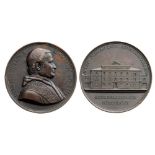 Bronze (58 mm), obverse with portrait of Gregory XVI, reverse with building. I/II