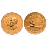 Medal signed Saraga, Gilt bronze (63 mm, 89.46 g). XF+