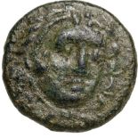 Head of Herakles ? facing / Club and bow in case. SNG Cop. 679. VF