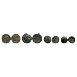 4 greek bronze coins (3x macedon coins, 1x indeterminated). (4) FÂ­VF