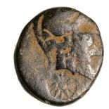 Head of Athena right / Serpent. SNG Cop 343 ff. F-VF, interesting countermark on obverse (star)