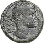 Head of Augustus right / Head of Zeus right. RPC I 2533. VF