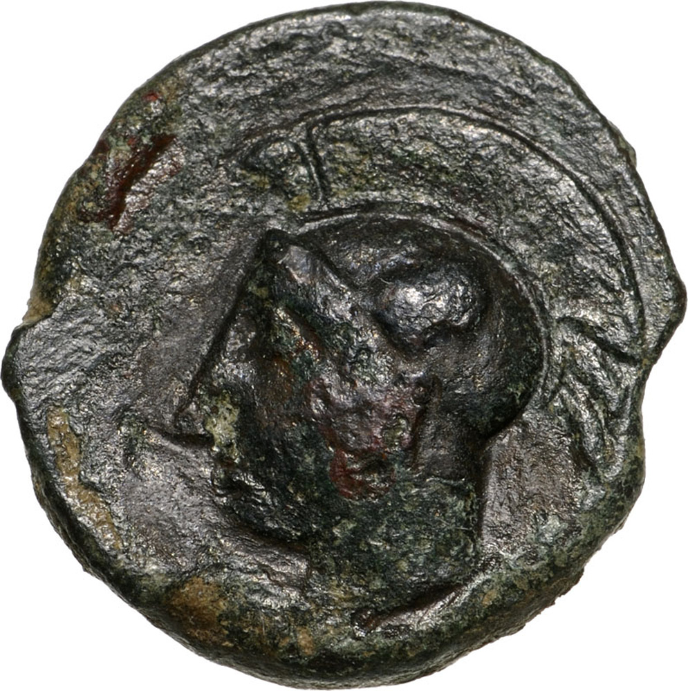 Head of Athena left / Owl grasping lizard. SNG ANS 1230. VF+