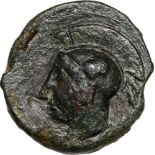 Head of Athena left / Owl grasping lizard. SNG ANS 1230. VF+