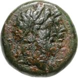 Jugate heads of Hades and Demeter right / Dionysos standing. Regling 15a. VF+