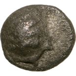 Head of nymph right / Fig leaf. SNG Cop. 420. R! VF