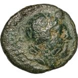 Head of Zeus right / two goats fighting. SNG v. Aulock 5156. VF-