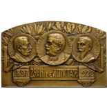 Plaquette 1922, signed Carniol fiul, Bronze (100x65mm, 173.90 g). XF+