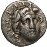 Head of Helios facing / Rose, magistrate name APTEM?N. Jenkins, Rhodian, Group B, 44. VF