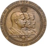 Medal 1939, signed G. Stanescu, gilt Bronze (60 mm, 108.51 g). RR! XF