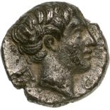 Young male head right / rams head right. SNG Kayhan 997. XF/VF, fine style, dark patina