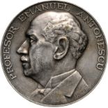 Medal 1938, signed by I. Jalea, silvered Bronze (50 mm, 53.54 g). XF