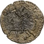 St. Antonius riding left / coat of arms. Crocicchio-Fusconi 98. F