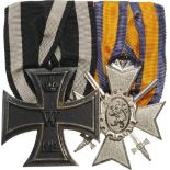 Bar of 2 : SCHWARZBURG-SONDERSHAUSEN HONOUR CROSSand PRUSSIA - IRON CROSS, 1914