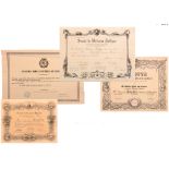 A lot of 6 Diplomas awarded to a French Admiral and Scientist