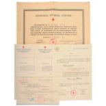 Lot of 5 DIFFERENT AWARDING DOCUMENTS OF THE GREEK RED CROSS 1916-1917