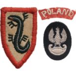 Group of 3 Insignias from the Polish Cilvilian Guard in Germany.