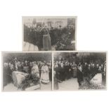 Lot of 3 nice original photos of the funeral of General Taranovski rue Daru in Paris