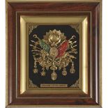 Ottoman state coat of arms, framed, 20th Century